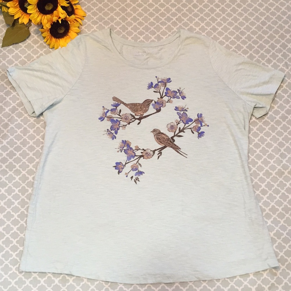 Catherines Glitter Birds On Branch Tee 0X
